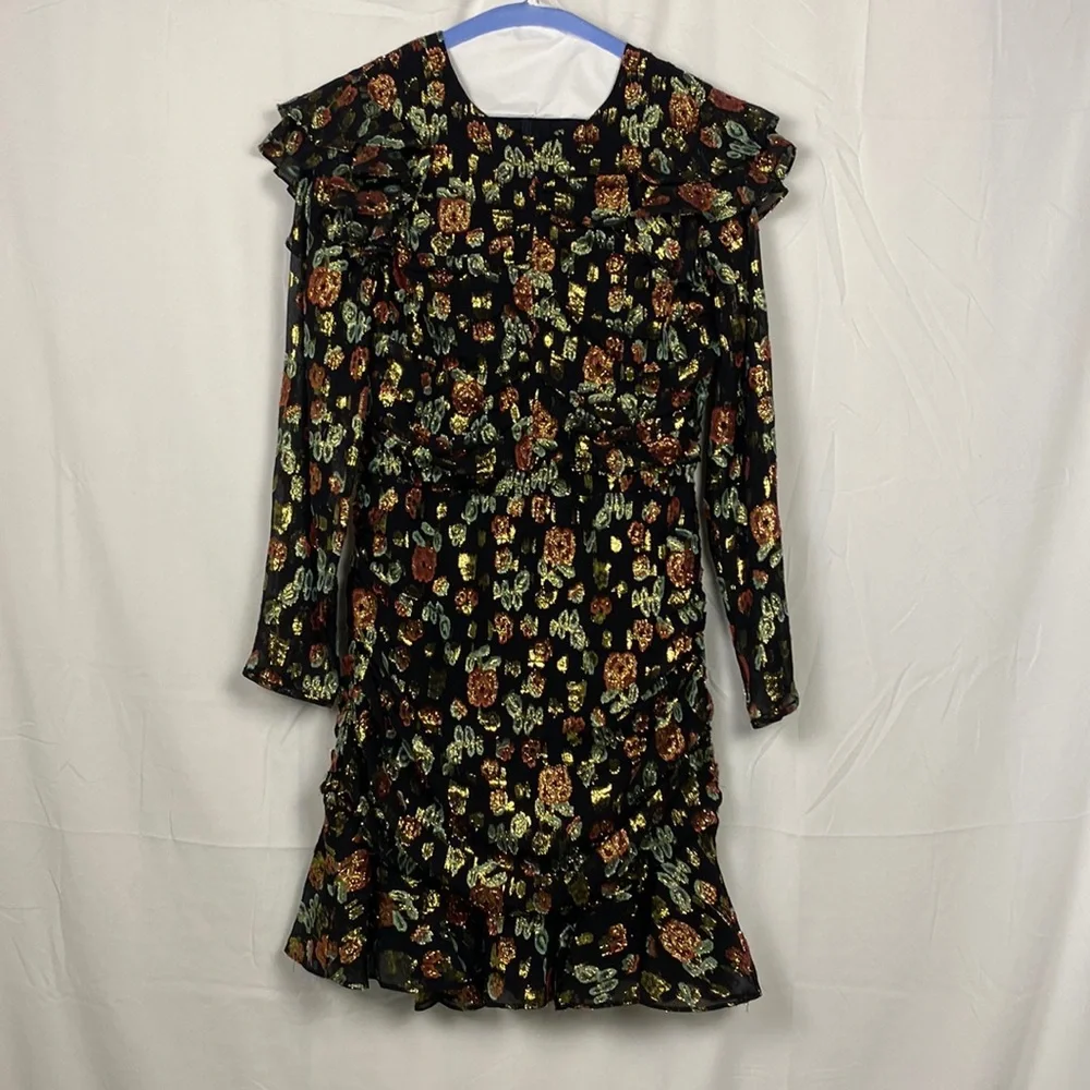Veronica Beard ‘Parc Ruched Flora Ruffle Skirt Dress’ - Picture 3 of 8
